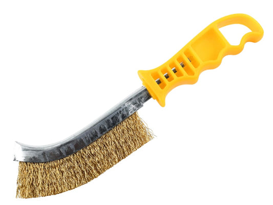 Wire Scratch Brush Brass Yellow Handle                                          