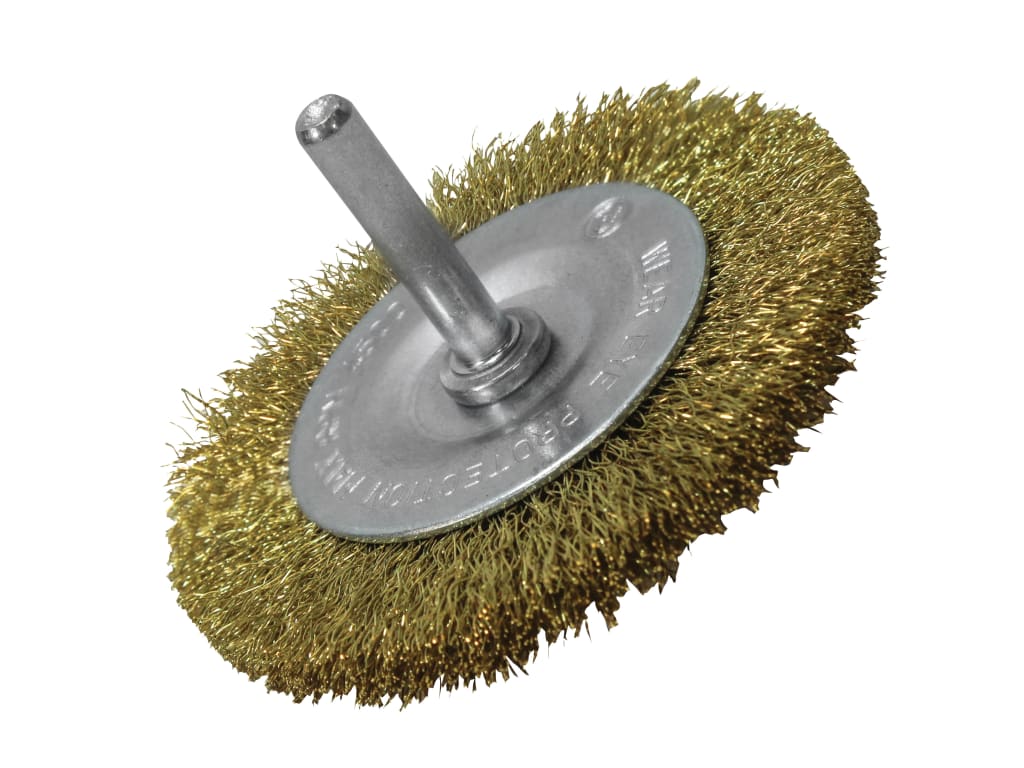 Wire Brush 75mm x 6mm Shank, 0.30 Brass Wire                                    