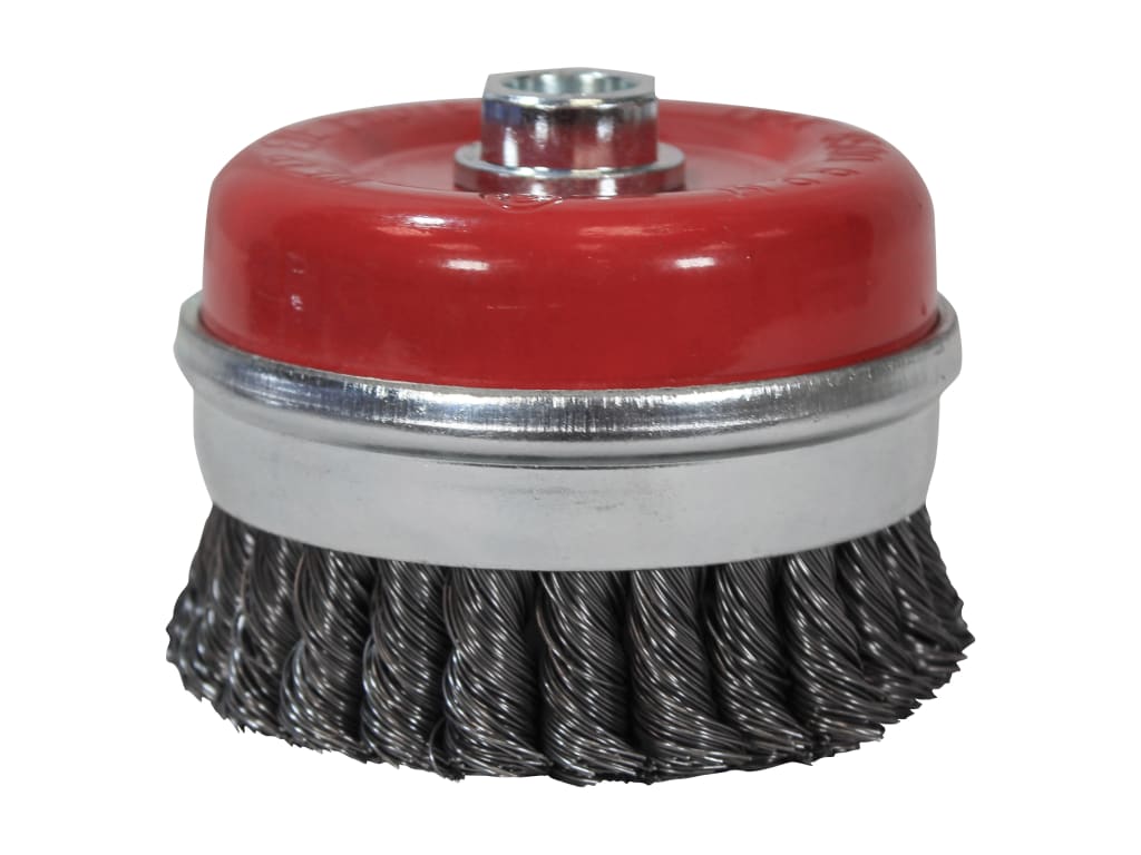Wire Cup Brush Twist Knot 100mm M14x2, 0.50mm Steel Wire                        