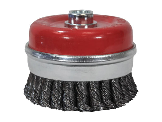 Wire Cup Brush Twist Knot 100mm M14x2, 0.50mm Steel Wire                        