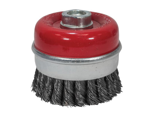 Wire Cup Brush Twist Knot 80mm M14x2, 0.50mm Steel Wire                         