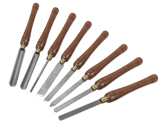 HSS Turning Chisel Wooden Boxed Set, 8 Piece                                    