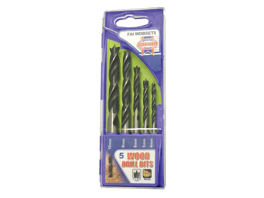 Lip & Spur Wood Drill Bit Set, 5 Piece                                          