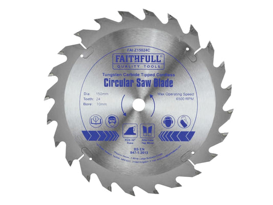TCT Cordless Trimsaw Blade 150 x 10mm x 24T POS                                 