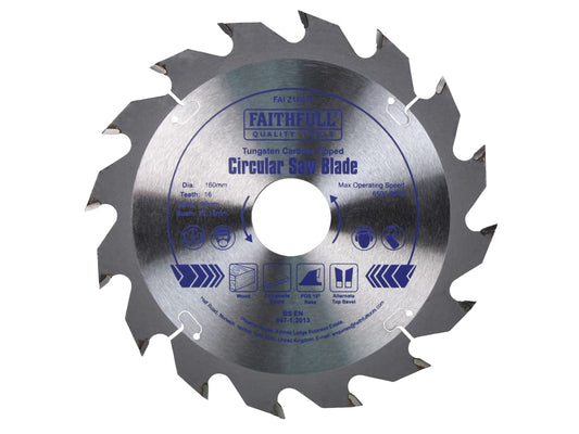 TCT Circular Saw Blade 160 x 30mm x 16T POS                                     