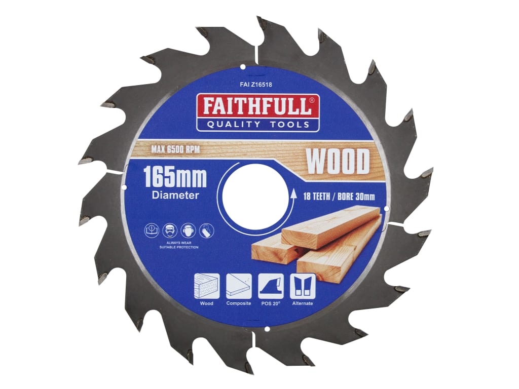 TCT Circular Saw Blade 165 x 30mm x 18T POS                                     