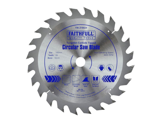 TCT Circular Saw Blade 180 x 16mm x 24T POS                                     
