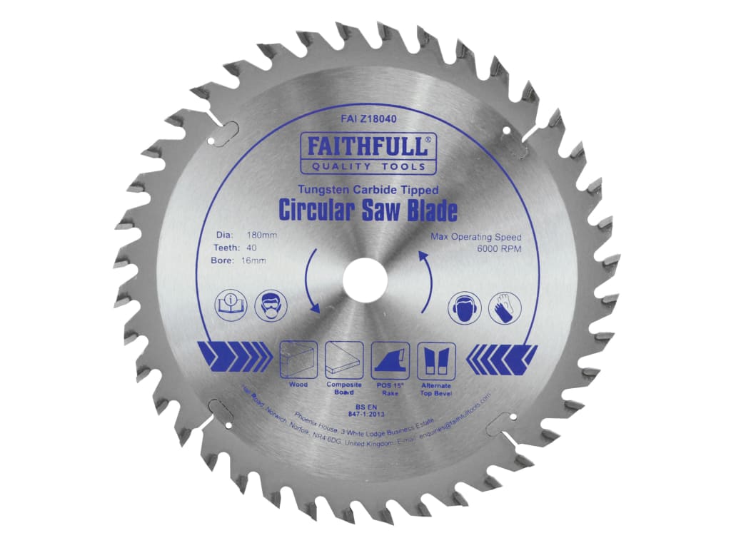 TCT Circular Saw Blade 180 x 16mm x 40T POS                                     