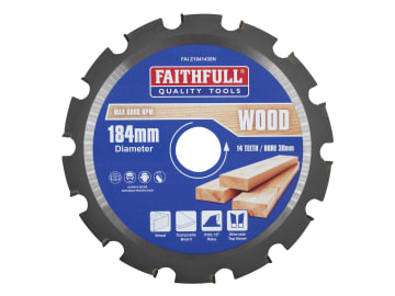 TCT Circular Saw Blade Nail Cutting 184 x 30mm x 14T NEG                        