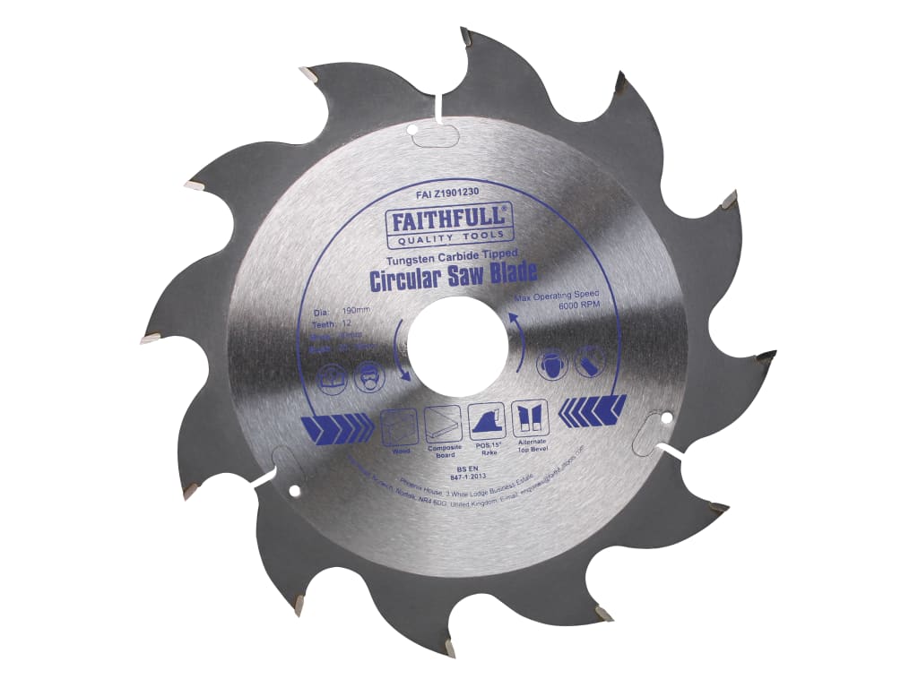 TCT Circular Saw Blade 190 x 30mm x 12T POS                                     