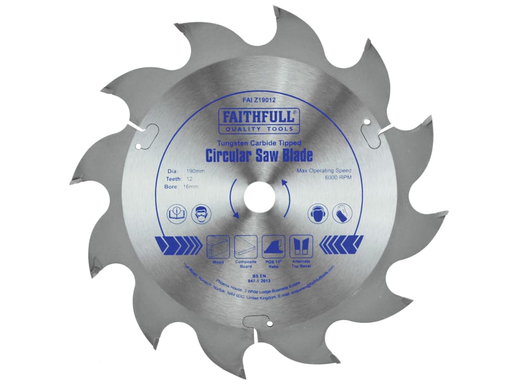 TCT Circular Saw Blade 190 x 16mm x 12T POS                                     