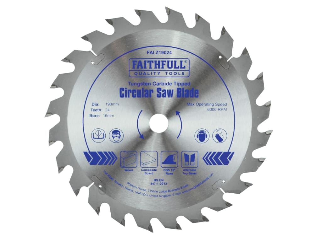 TCT Circular Saw Blade 190 x 16mm x 24T POS                                     