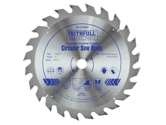 TCT Circular Saw Blade 190 x 16mm x 24T POS                                     