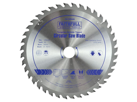 TCT Circular Saw Blade 254 x 30mm x 40T POS                                     