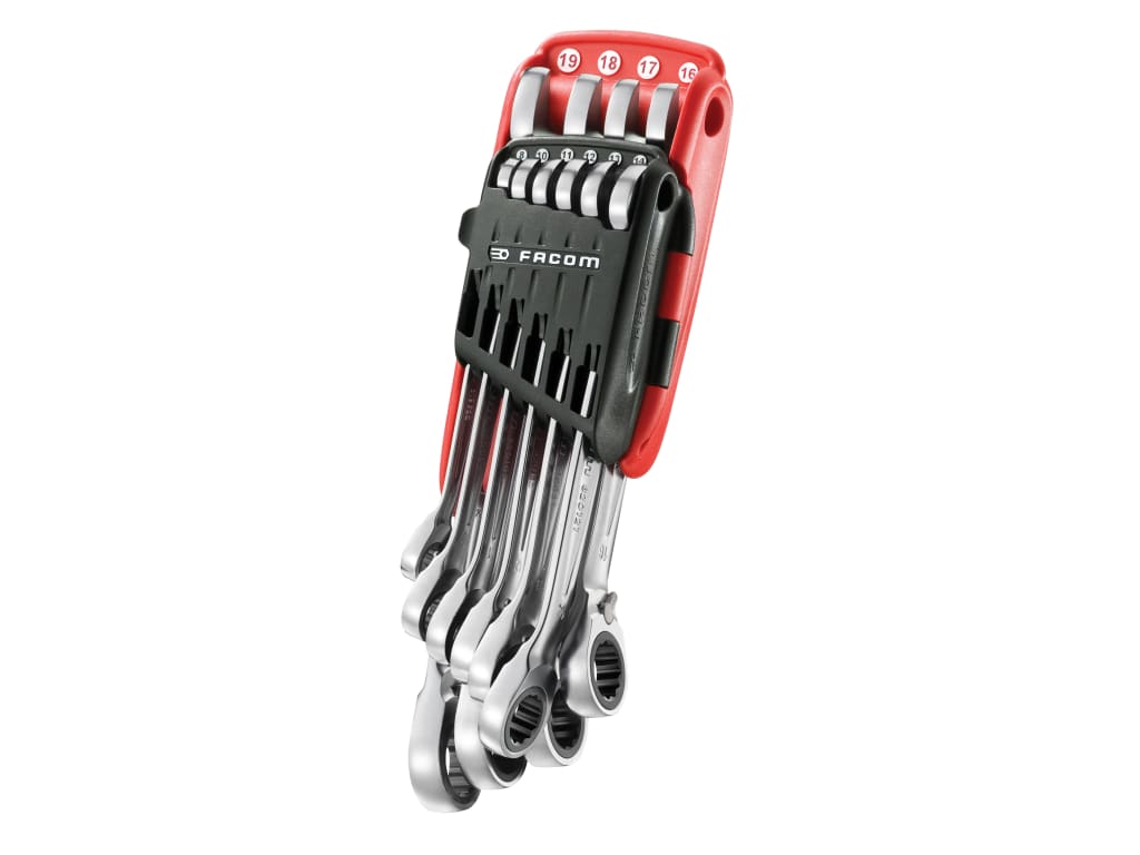 467B.JP10PB Ratchet Combination Wrench Set, 10 Piece                            