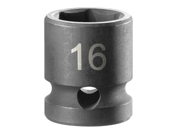 6-Point Stubby Impact Socket 1/2in Drive 16mm                                   