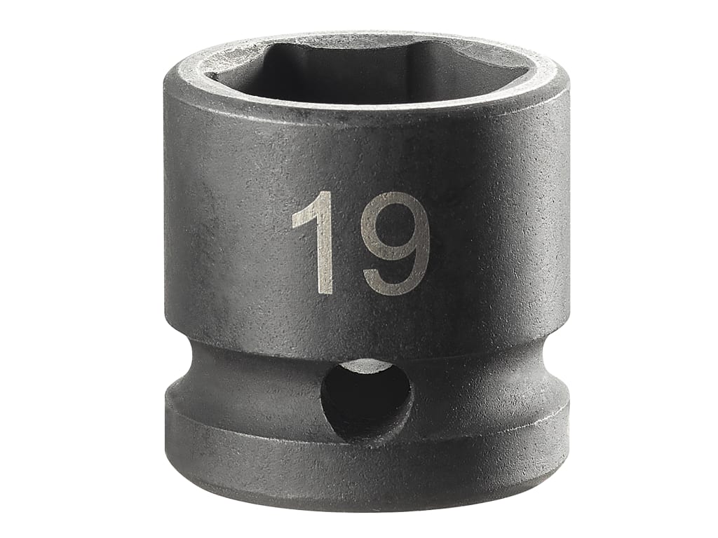6-Point Stubby Impact Socket 1/2in Drive 19mm                                   