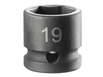6-Point Stubby Impact Socket 1/2in Drive 19mm                                   