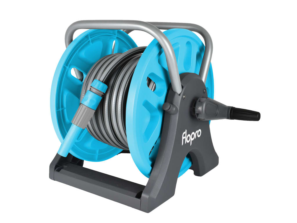 Flopro NeverKink EasyReel Complete Hose Reel Set 25m                            