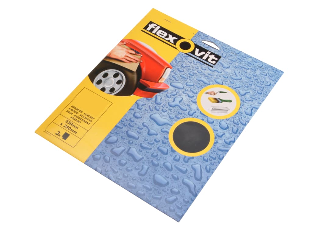 Waterproof Sanding Sheets 230 x 280mm Coarse 180G (3)                           