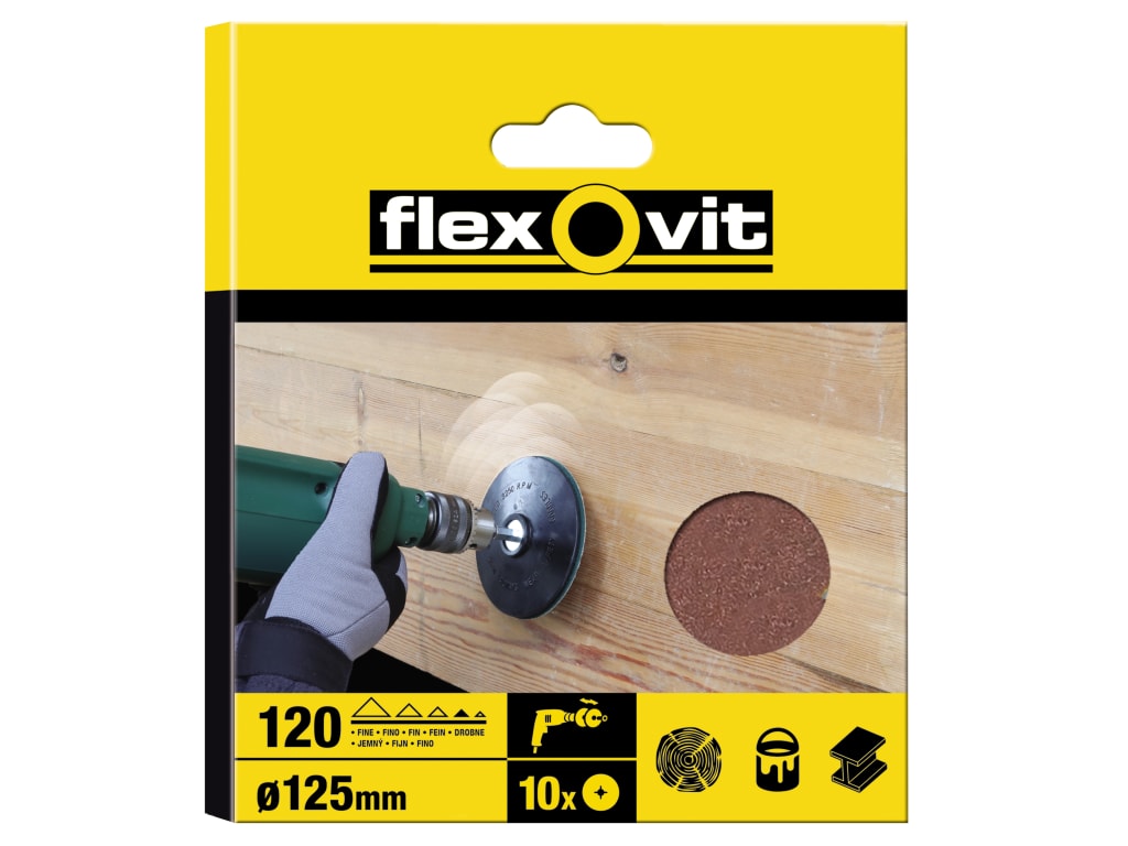 Drill Mountable Disc 125mm Fine 120G (Pack 10)                                  