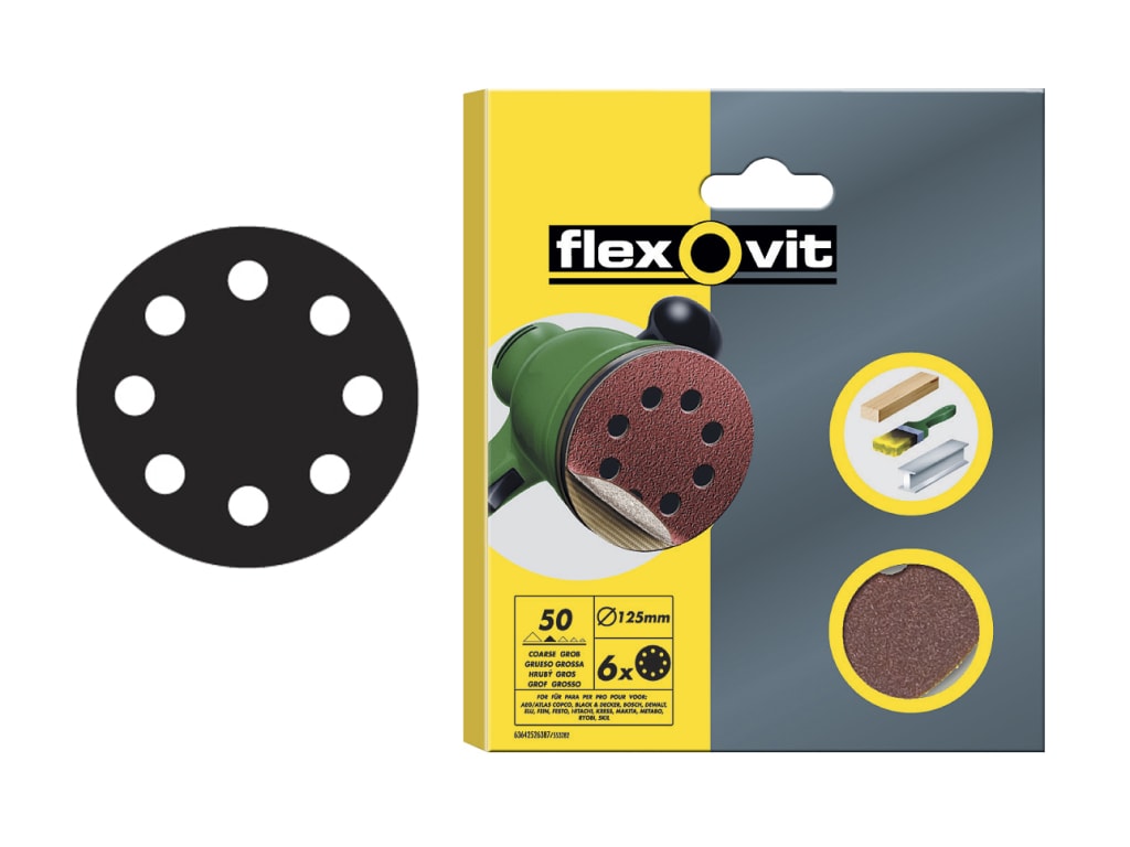 Hook & Loop Sanding Disc 115mm Fine 120G (Pack 6)                               