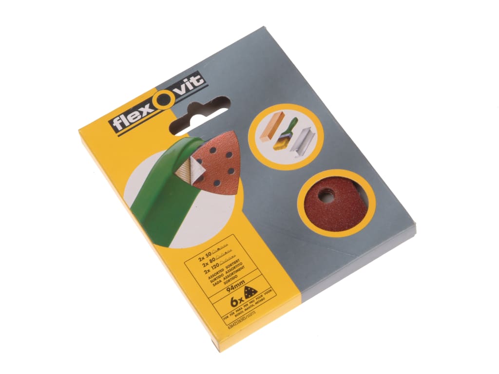 Delta Hook & Loop Sanding Sheets 94mm Coarse 50G (Pack 6)                       