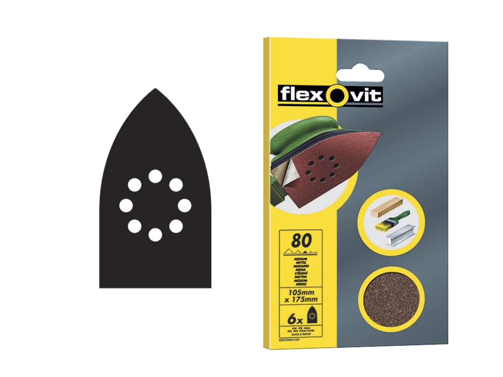 Detail Hook & Loop Sanding Sheets 105x175mm Coarse 50G (Pack 6)                 