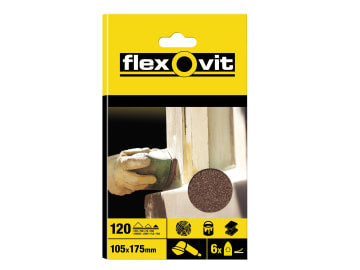 Detail Hook & Loop Sanding Sheets 105x175mm Fine 120G (Pack 6)                  