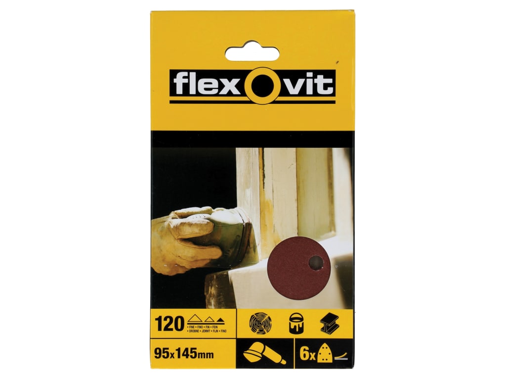 Detail Hook & Loop Sanding Sheets 95x145mm Fine 120G (Pack 6)                   