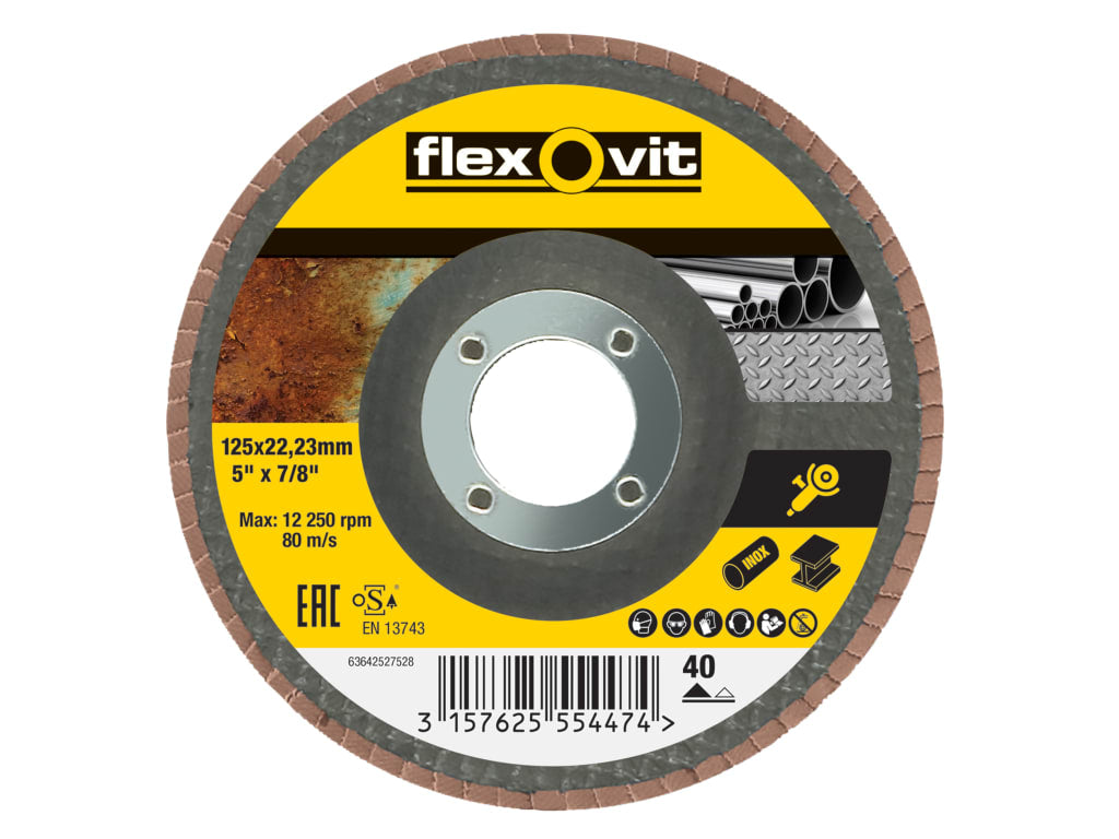 Flap Disc For Angle Grinders 125mm 40G                                          