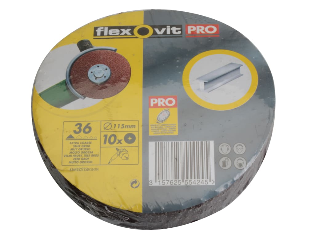 Aluminium Oxide Fibre Disc 115mm Extra Coarse 36G (Pack 10)                     