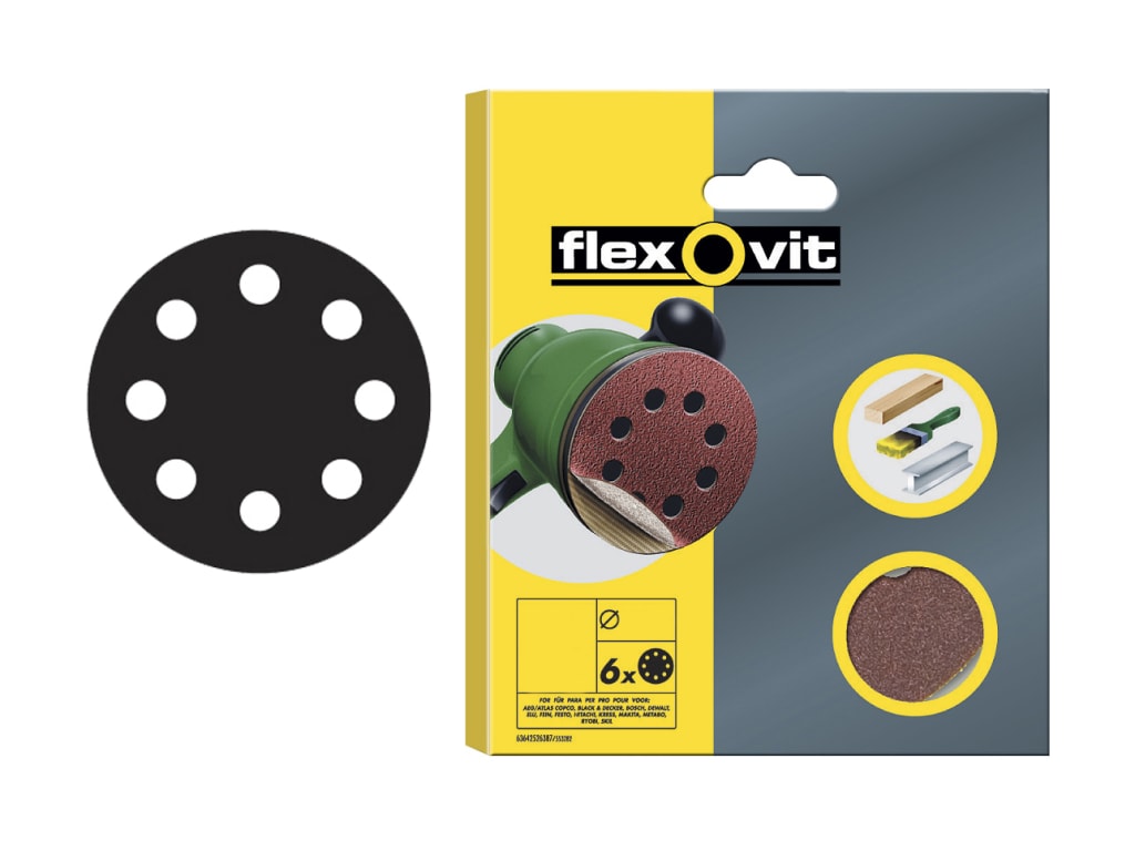 Hook & Loop Sanding Disc 150mm Fine 120G (Pack 6)                               