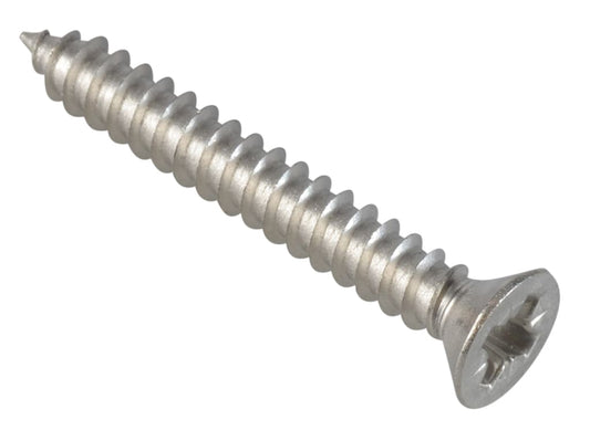 Self-Tapping Screw Pozi Compatible Pan Head SS 1.1/4in x 8 ForgePack 20         