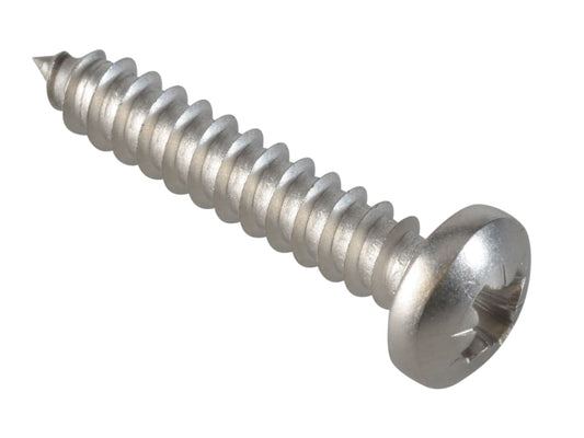 Self-Tapping Screw Pozi Compatible Pan Head SS 1in x 10 ForgePack 15            
