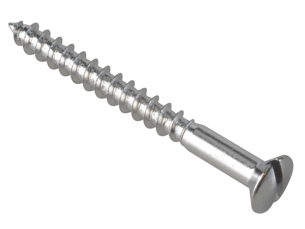 Multi-Purpose Screw SL Raised Head Chrome Plated 4.0 x 40mm ForgePack 20        
