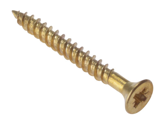 General Purpose Pozi Compatible Screw CSK TT Electro Brass 1.1/2in x 8 Box 200  