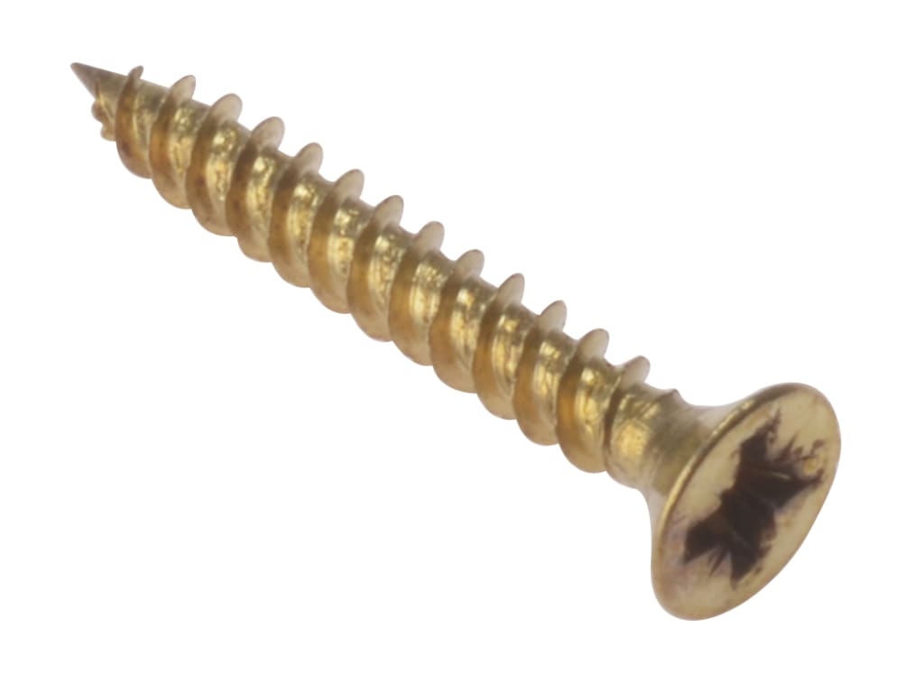 General Purpose Pozi Compatible Screw CSK TT Electro Brass 1in x 8 Box 200      