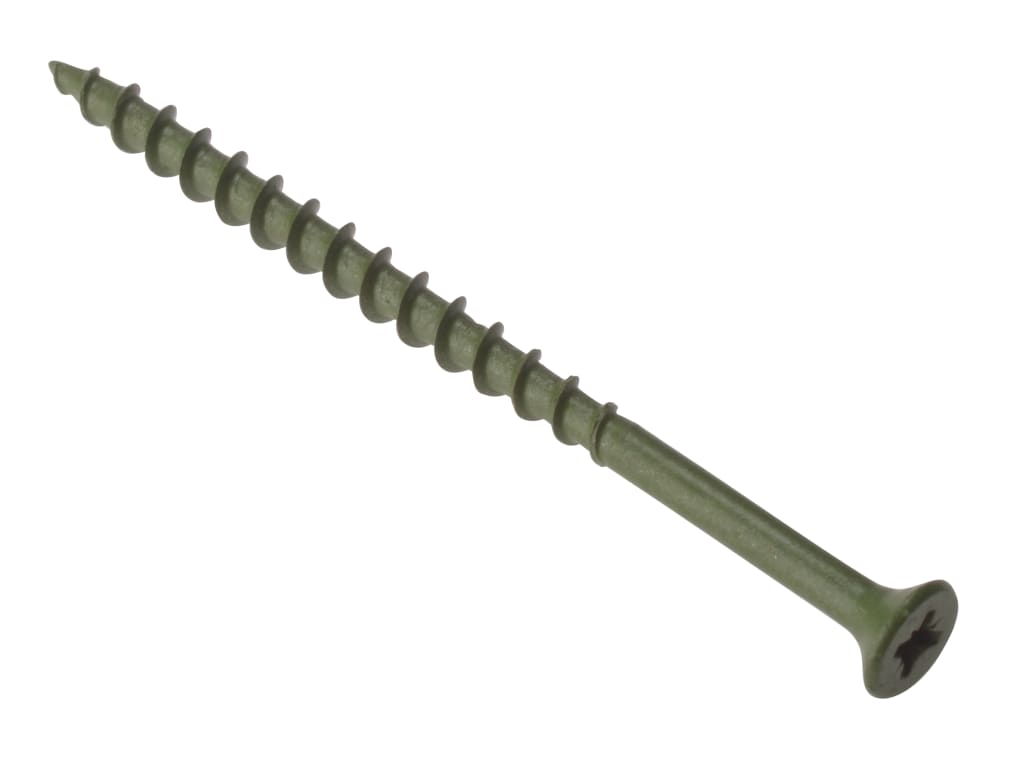 Decking Screw Pozi Compatible ST Green Anti-Corrosion 4.5 x 75mm Box 200        
