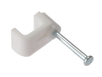 Cable Clip Flat White 1.00mm Box 100                                            