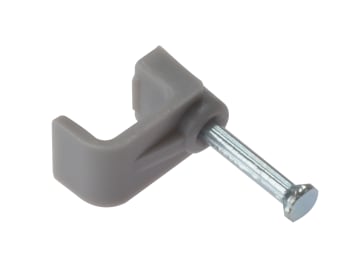 Cable Clip Flat Grey 4.00mm Box 100                                             