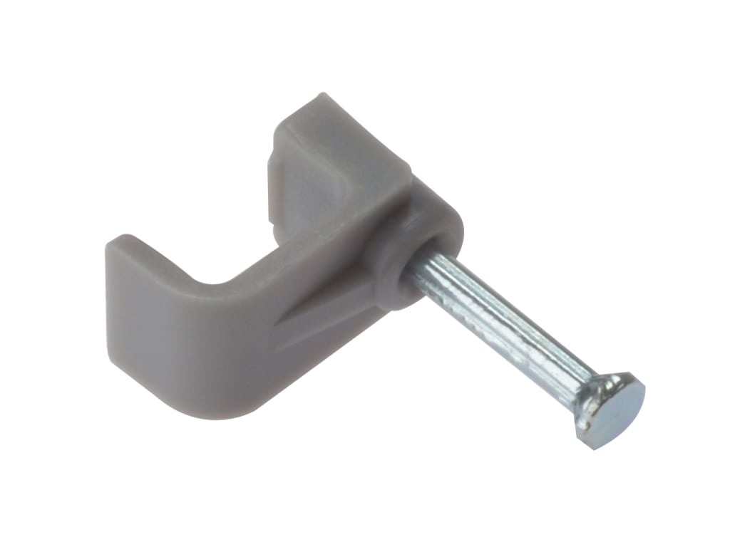 Cable Clip Flat Grey 4.00mm Box 100                                             