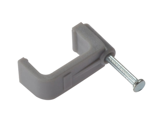 Cable Clip Flat Grey 6.00mm Box 100                                             