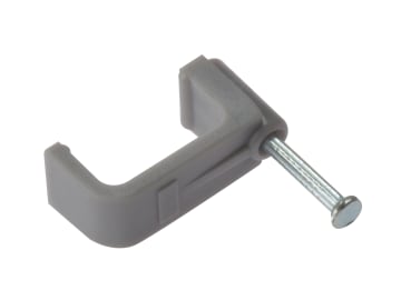 Cable Clip Flat Grey 6.00mm Box 100                                             