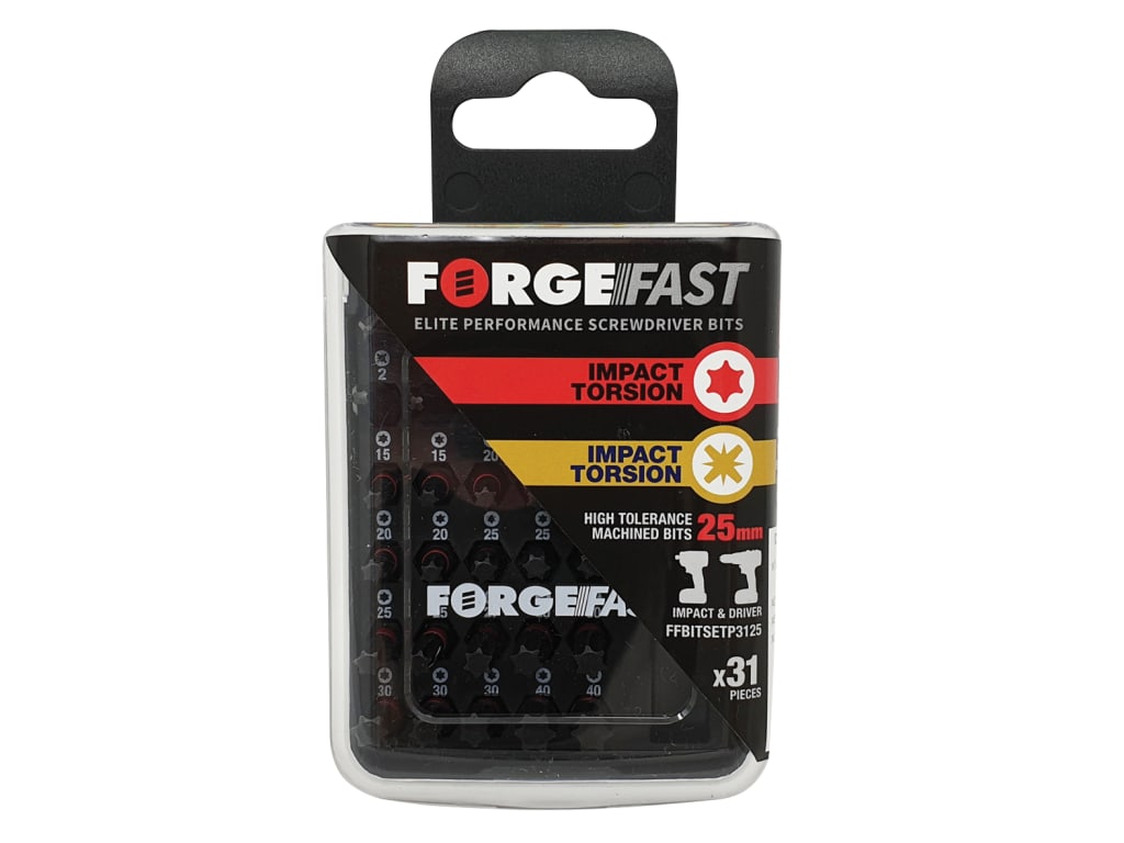 ForgeFast PZ/TX Compatible Impact Bit Set, 31 Piece                             