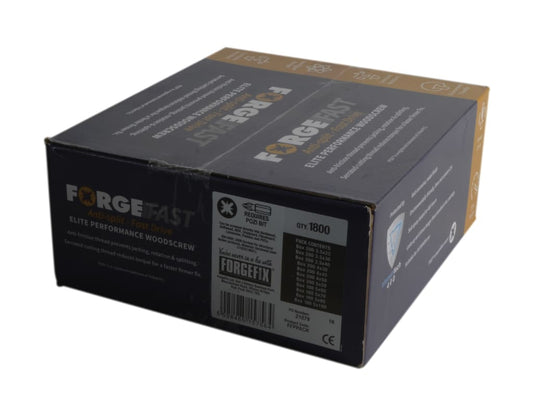 ForgeFast Pozi Compatible Wood Screw Forge Pack 1800 Piece                      