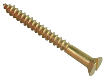 Wood Screw Slotted CSK Brass 2in x 10 ForgePack 6                               
