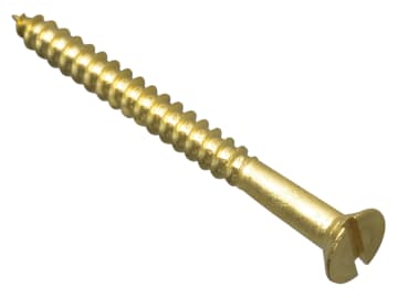 Wood Screw Slotted CSK Brass 2.1/2in x 12 ForgePack 4                           