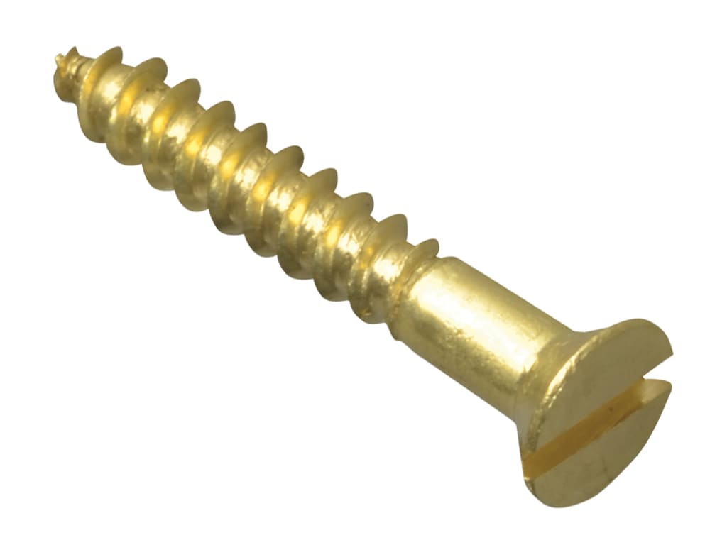 Wood Screw Slotted CSK Brass 3/4in x 4 ForgePack 45                             
