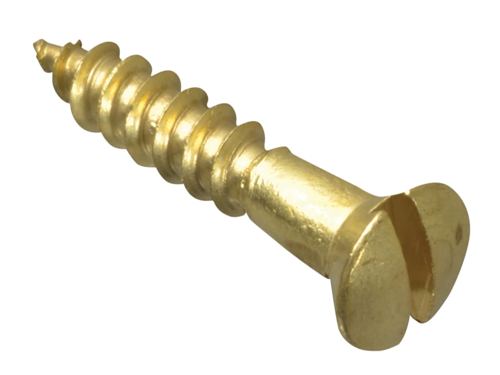 Wood Screw Slotted CSK Brass 3/4in x 6 ForgePack 25                             